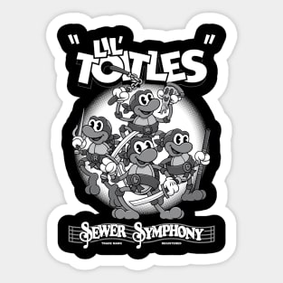 Vintage Cartoon Ninja Turtles - Rubberhose Toitles - Sewer Symphony Sticker